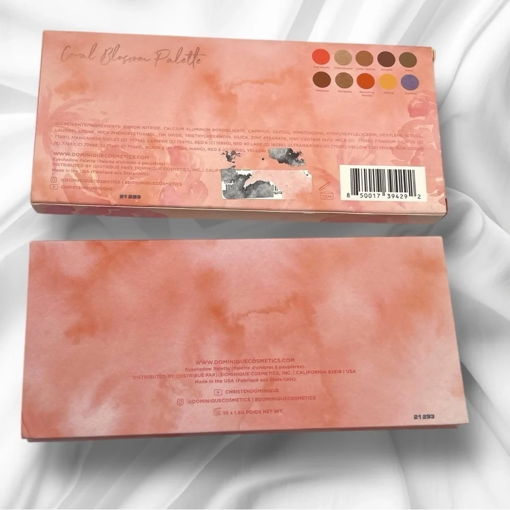 Dominique Cosmetics NWT Coral Blossom Eyeshadow Palette Never Used!